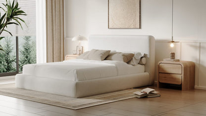 Modus Furniture - Elora King-Size Upholstered Platform Bed in Whitewashed Chenille - PRZPM7 view 7