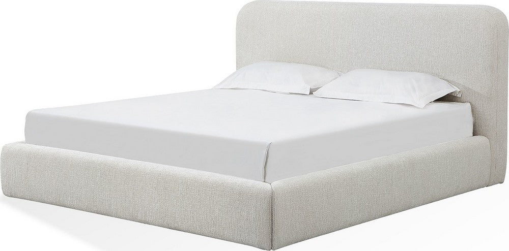 Modus Furniture - Elora Queen-Size Upholstered Platform Bed in Whitewashed Chenille - PRZPM5 view 1