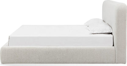 Modus Furniture - Elora Queen-Size Upholstered Platform Bed in Whitewashed Chenille - PRZPM5 view 3