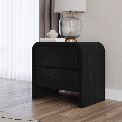 Modus Furniture - Elora Two Drawer Nightstand in Jet Black Ash - PRKS81B view 4