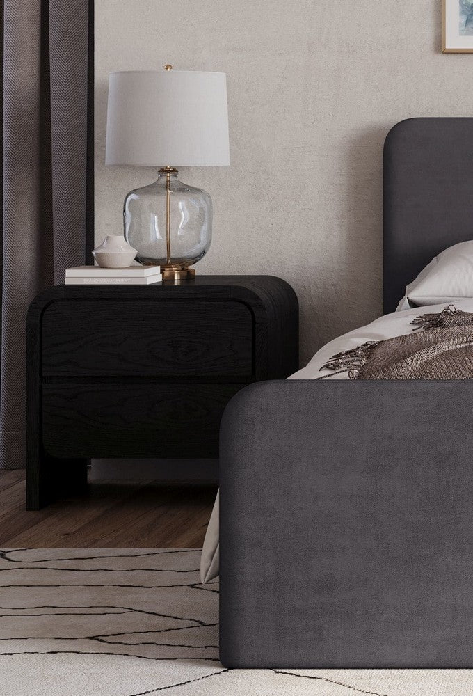 Modus Furniture - Elora Two Drawer Nightstand in Jet Black Ash - PRKS81B view 5