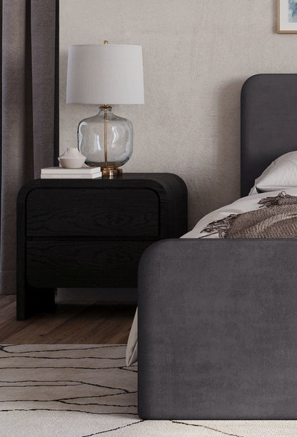 Modus Furniture - Elora Two Drawer Nightstand in Jet Black Ash - PRKS81B view 5