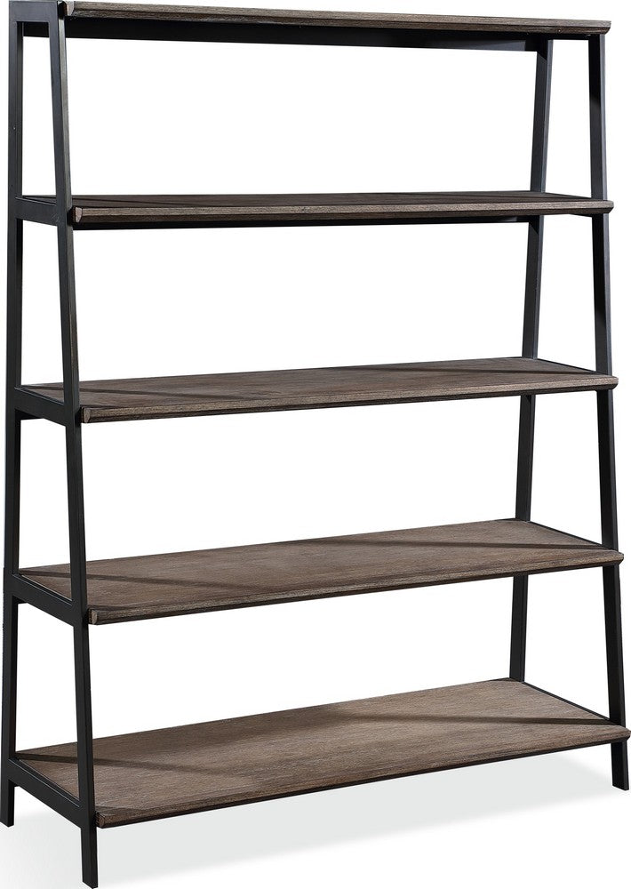 Modus Furniture - Finch Wood and Metal Etagere Bookcase in Buckwheat and Antique Bronze - KGJD19E view 1