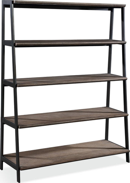 Modus Furniture - Finch Wood and Metal Etagere Bookcase in Buckwheat and Antique Bronze - KGJD19E view 1