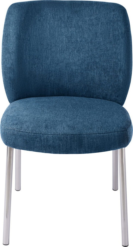 Modus Furniture - Fomo Chenille-upholstered Stainless Steel Base Dining Chair in Azure - SWWU64B_1 view 2