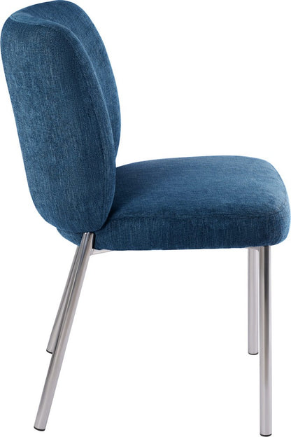 Modus Furniture - Fomo Chenille-upholstered Stainless Steel Base Dining Chair in Azure - SWWU64B_1 view 3