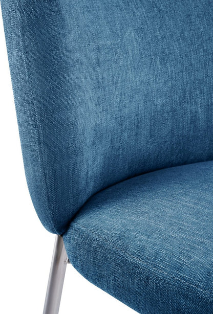Modus Furniture - Fomo Chenille-upholstered Stainless Steel Base Dining Chair in Azure - SWWU64B_1 view 5