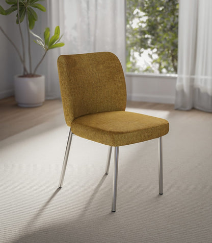 Modus Furniture - Fomo Chenille-upholstered Stainless Steel Base Dining Chair in Pineapple - SWWU64_1 view 7