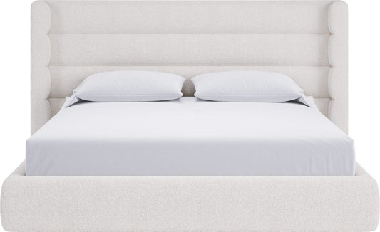 Modus Furniture - Frank California King-size Upholstered Wingback Platform Bed in Cottage Cheese Boucle - PCRWJ6 view 2