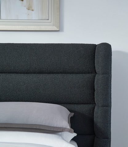 Modus Furniture - Frank California King-size Upholstered Wingback Platform Bed in Ember Boucle - PCRWH6 view 5