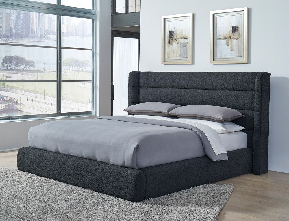 Modus Furniture - Frank King-size Upholstered Wingback Platform Bed in Ember Boucle - PCRWH7 view 5