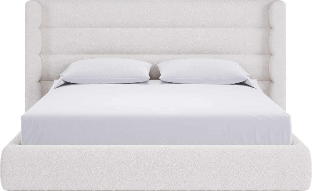 Modus Furniture - Frank Queen-size Upholstered Wingback Platform Bed in Cottage Cheese Boucle - PCRWJ5 view 2
