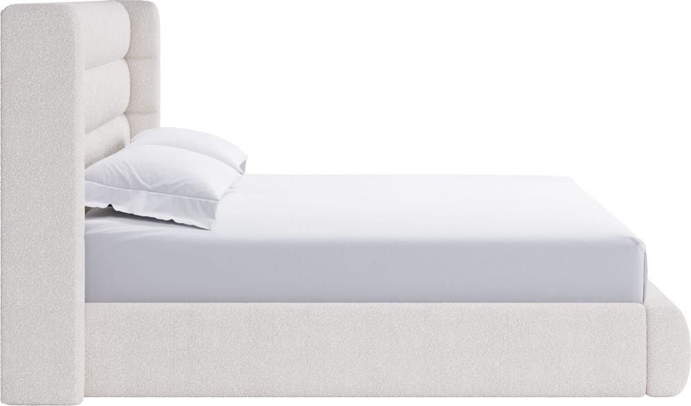 Modus Furniture - Frank Queen-size Upholstered Wingback Platform Bed in Cottage Cheese Boucle - PCRWJ5 view 3