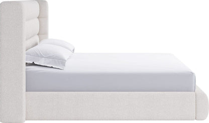Modus Furniture - Frank Queen-size Upholstered Wingback Platform Bed in Cottage Cheese Boucle - PCRWJ5 view 3