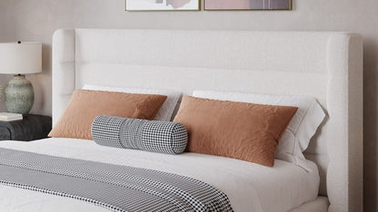 Modus Furniture - Frank Queen-size Upholstered Wingback Platform Bed in Cottage Cheese Boucle - PCRWJ5 view 4