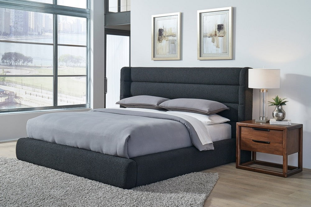 Modus Furniture - Frank Queen-size Upholstered Wingback Platform Bed in Ember Boucle - PCRWH5 view 6