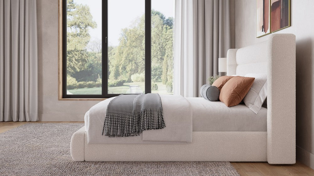 Modus Furniture - Frank Upholstered Wingback Platform Bed in Cottage Cheese Boucle (2026) - PCMZN6 view 5