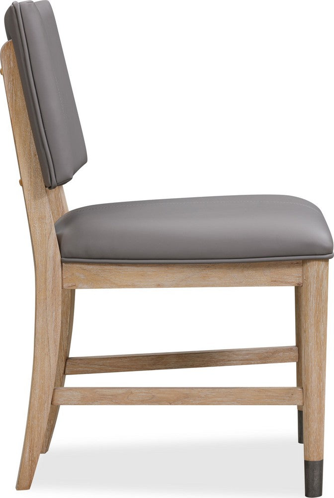 Modus Furniture - Franklin Dining Chair in Au Natural and Gray Leather - MXNK63_1 view 3