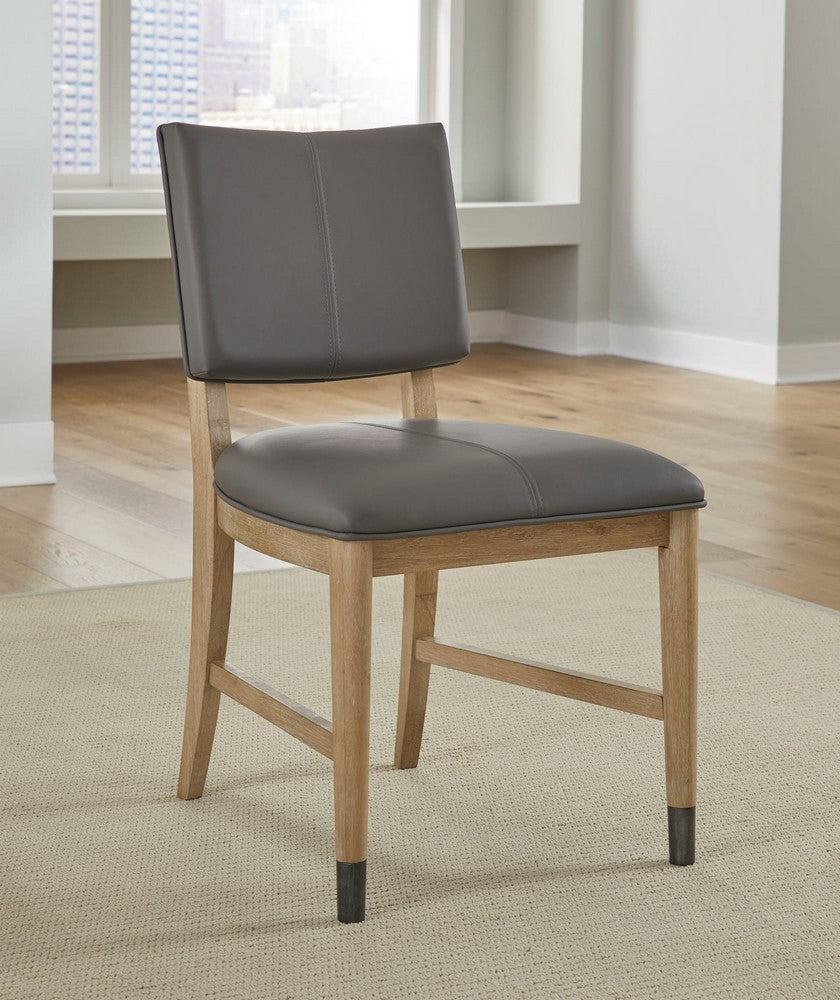 Modus Furniture - Franklin Dining Chair in Au Natural and Gray Leather - MXNK63_1 view 5