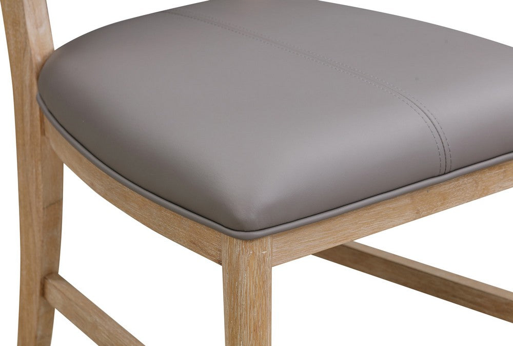 Modus Furniture - Franklin Dining Chair in Au Natural and Gray Leather Set of 2 - MXNK63_2 view 4