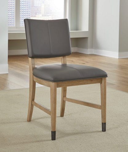 Modus Furniture - Franklin Dining Chair in Au Natural and Gray Leather Set of 2 - MXNK63_2 view 5