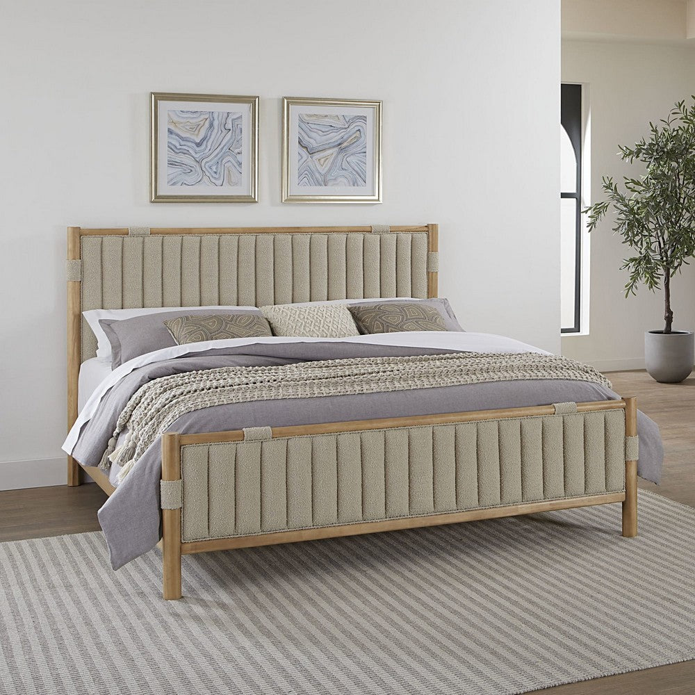 Modus Furniture - Furano California King-size Upholstered Panel Bed in Ginger and Brun Boucle - QDTWJ6 view 8