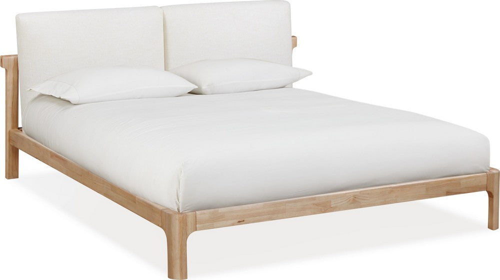 Modus Furniture - Furano California King-size Upholstered Two Cushion Platform Bed in Ginger and Natural Linen - QDTWK6 view 1