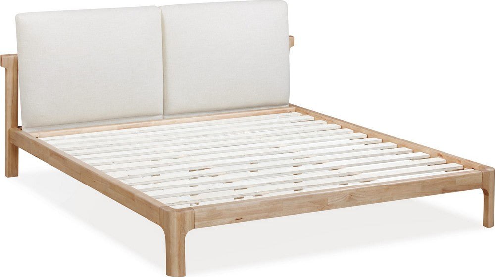 Modus Furniture - Furano California King-size Upholstered Two Cushion Platform Bed in Ginger and Natural Linen - QDTWK6 view 4
