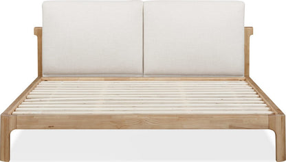 Modus Furniture - Furano California King-size Upholstered Two Cushion Platform Bed in Ginger and Natural Linen - QDTWK6 view 5