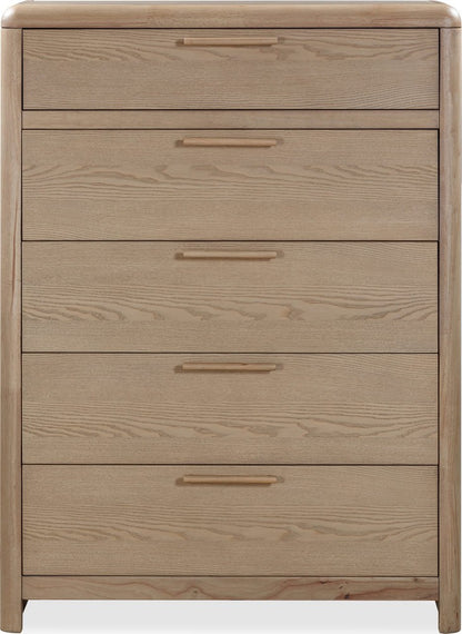 Modus Furniture - Furano Five Drawer Ash Wood Chest in Ginger - QDTW84 view 2