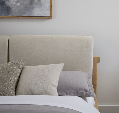 Modus Furniture - Furano Full-size Upholstered Two Cushion Platform Bed in Ginger and Natural Linen - QDTWK4 view 4
