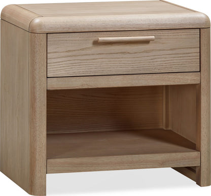 Modus Furniture - Furano One Drawer One Shelf Ash Wood Nightstand in Ginger - QDTW81 view 1
