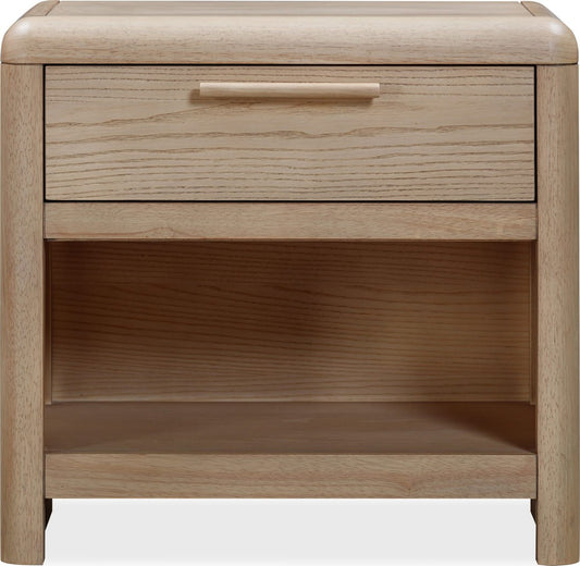 Modus Furniture - Furano One Drawer One Shelf Ash Wood Nightstand in Ginger - QDTW81 view 2