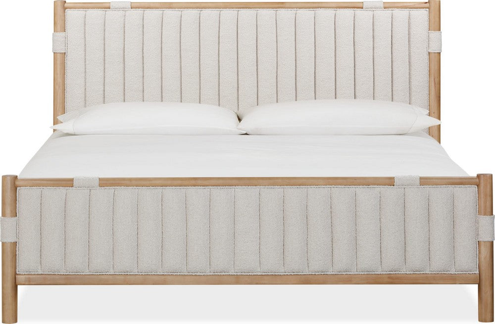 Modus Furniture - Furano Queen-size Upholstered Panel Bed in Ginger and Brun Boucle - QDTWJ5 view 2