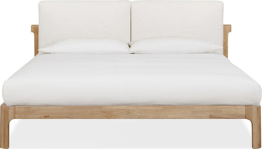 Modus Furniture - Furano Queen-size Upholstered Two Cushion Platform Bed in Ginger and Natural Linen - QDTWK5 view 2
