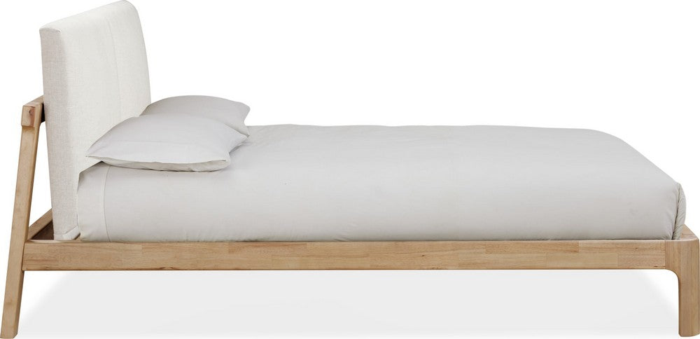 Modus Furniture - Furano Queen-size Upholstered Two Cushion Platform Bed in Ginger and Natural Linen - QDTWK5 view 3