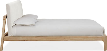 Modus Furniture - Furano Queen-size Upholstered Two Cushion Platform Bed in Ginger and Natural Linen - QDTWK5 view 3