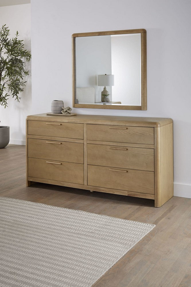 Modus Furniture - Furano Six Drawer Ash Wood Dresser in Ginger - QDTW82 view 3