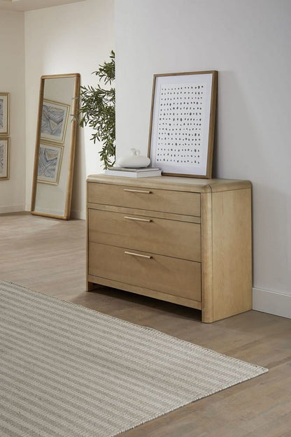 Modus Furniture - Furano Three Drawer Ash Wood Bachelor Chest in Ginger - QDTW85 view 4