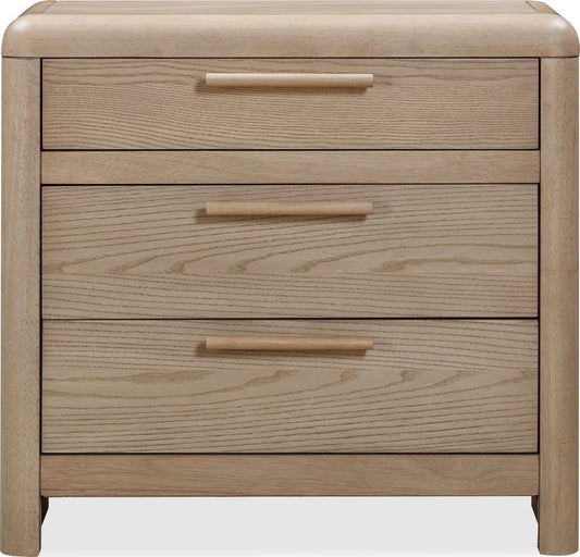 Modus Furniture - Furano Three Drawer Ash Wood Nightstand in Ginger - QDTW81B view 2