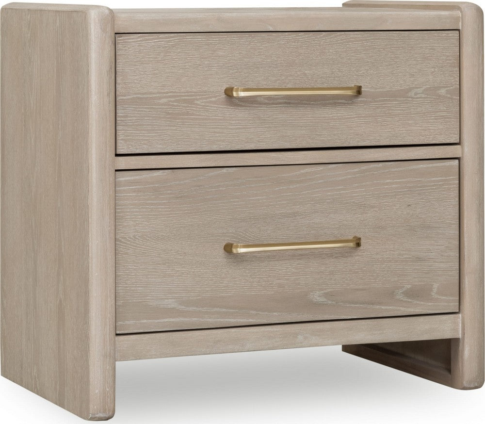 Modus Furniture - Gardenia 2 Drawer Oak Wood Nightstand in Chai - SDTK81 view 1