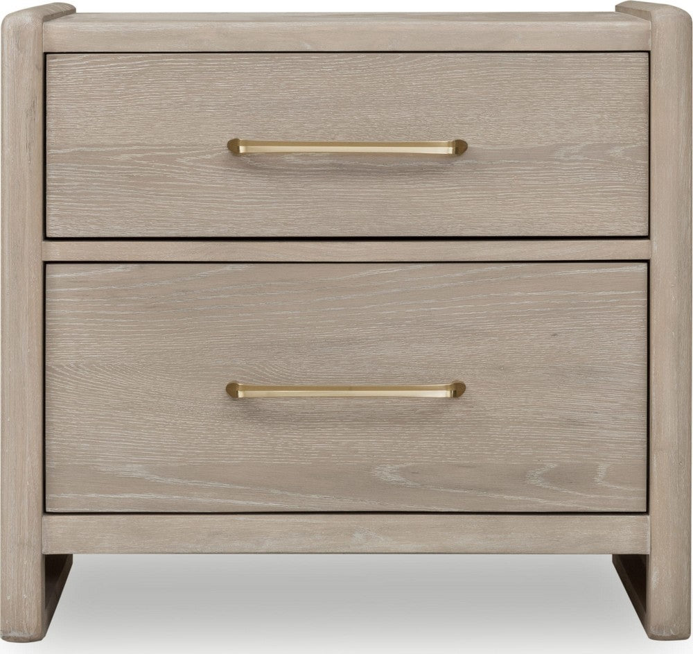 Modus Furniture - Gardenia 2 Drawer Oak Wood Nightstand in Chai - SDTK81 view 2