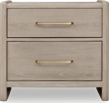 Modus Furniture - Gardenia 2 Drawer Oak Wood Nightstand in Chai - SDTK81 view 2