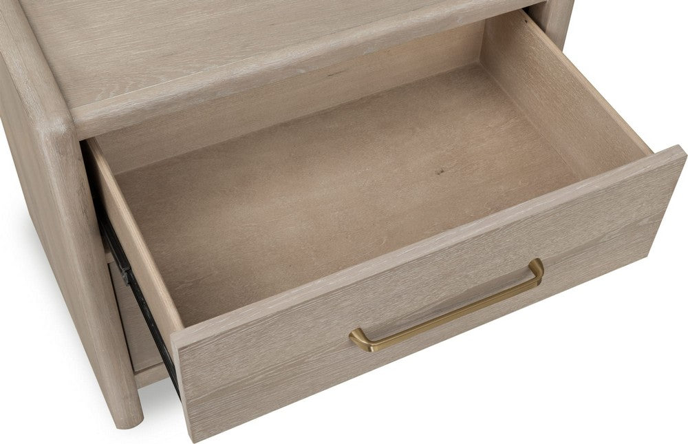 Modus Furniture - Gardenia 2 Drawer Oak Wood Nightstand in Chai - SDTK81 view 4
