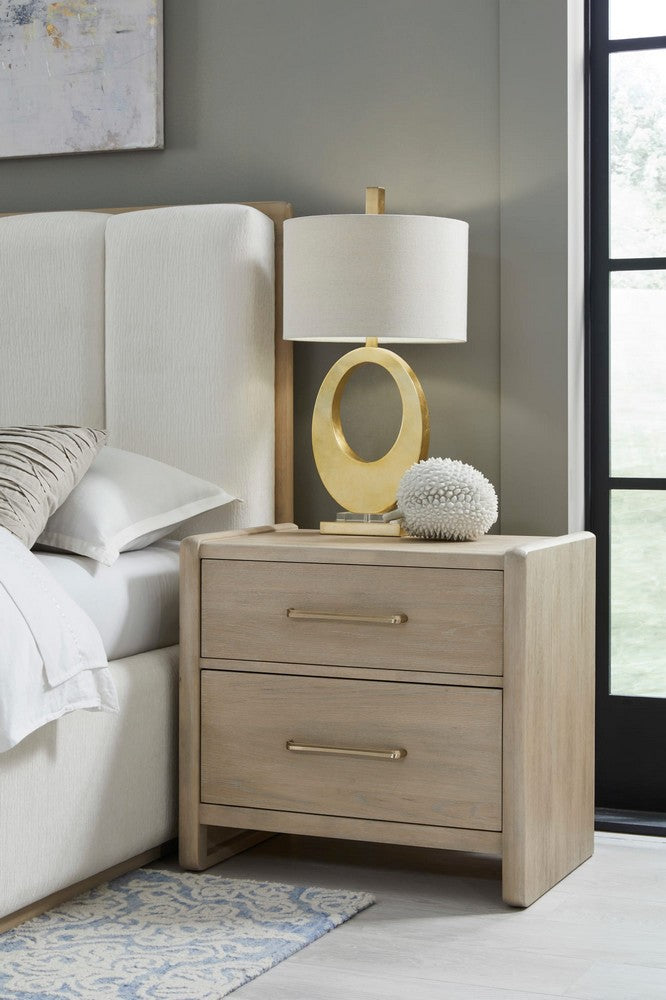 Modus Furniture - Gardenia 2 Drawer Oak Wood Nightstand in Chai - SDTK81 view 7