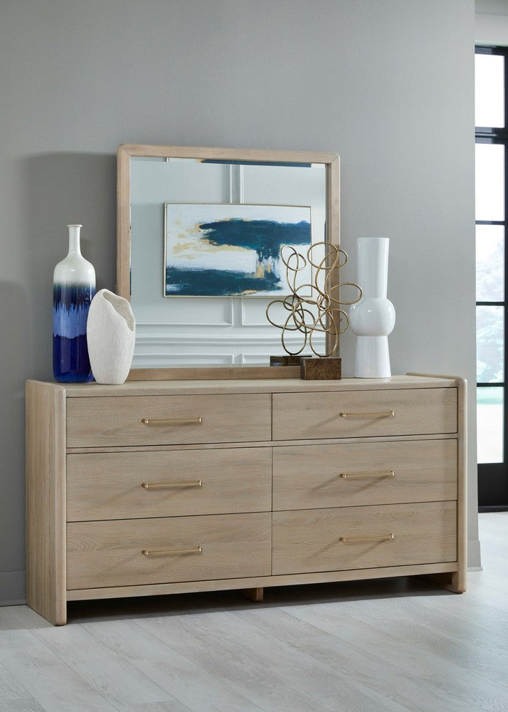 Modus Furniture - Gardenia Beveled Glass Wall or Dresser Mirror in Chai - SDTK83 view 4
