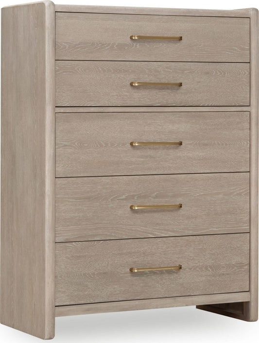 Modus Furniture - Gardenia Five Drawer Oak Wood Chest in Chai - SDTK84 view 1