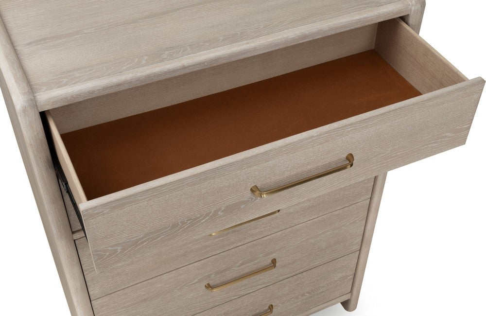 Modus Furniture - Gardenia Five Drawer Oak Wood Chest in Chai - SDTK84 view 5