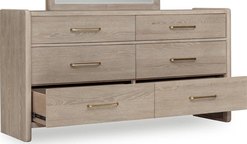 Modus Furniture - Gardenia Six Drawer Oak Wood Dresser in Chai - SDTK82 view 2
