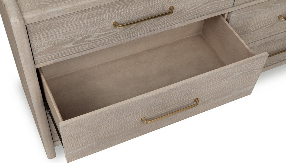 Modus Furniture - Gardenia Six Drawer Oak Wood Dresser in Chai - SDTK82 view 6